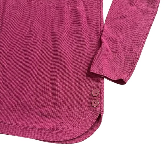 Talbots Mixed Stitch Button Detail Sweater Classic Pink Women’s Size Small - Picture 6 of 11